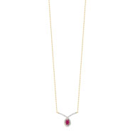 Collier or 375 2 tons rubis et diamant