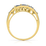 Bague or 375 2 tons saphirs et diamants - vue 2