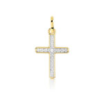 Croix or 375 2 tons diamant - vue 1