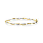 Bracelet jonc or 375 2 tons torsadé - vue 1