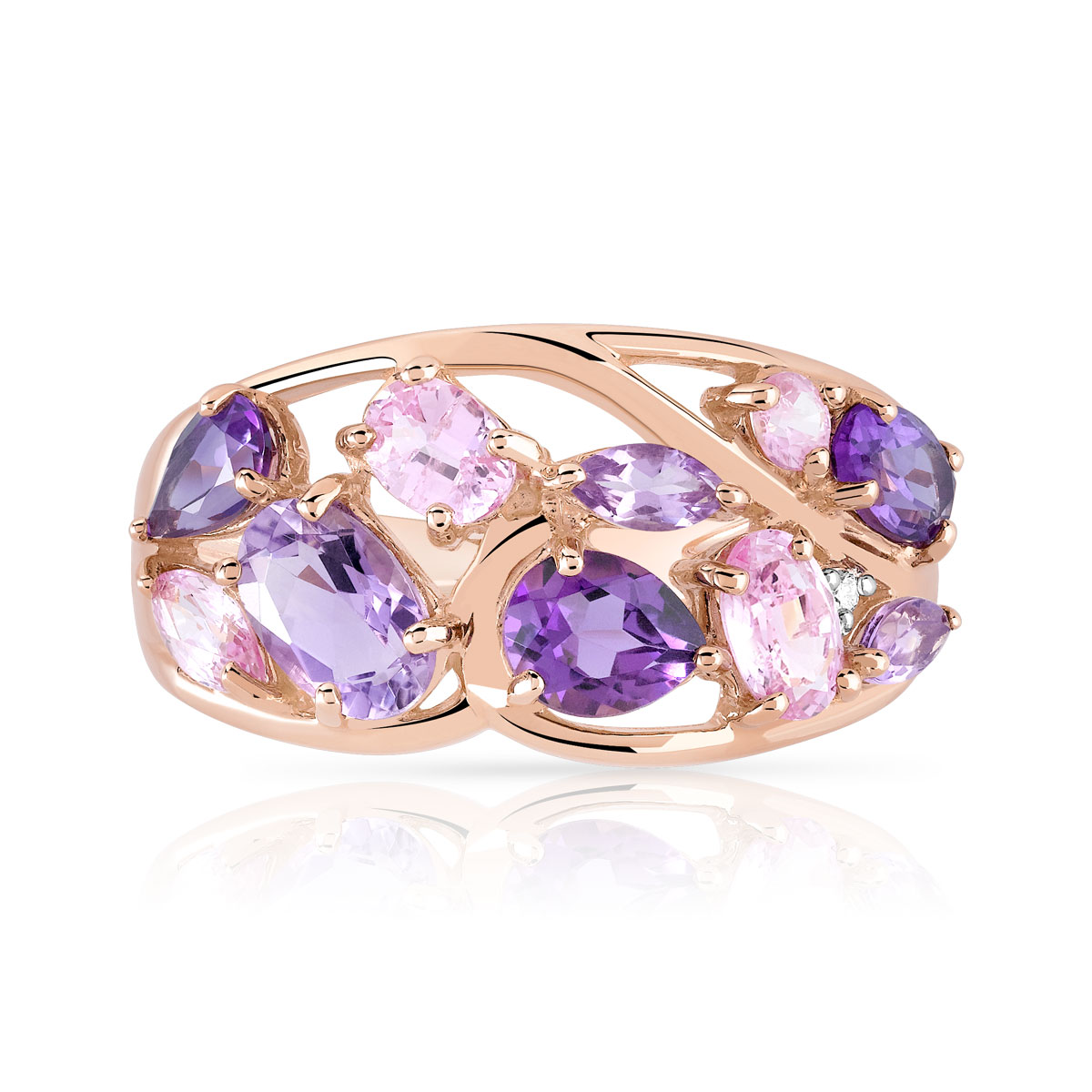 bague diamant rose violet