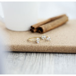 Gold ring 375 yellow zirconia oval - view D3