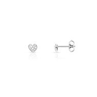 Boucles d'oreilles or 375 blanc zirconia