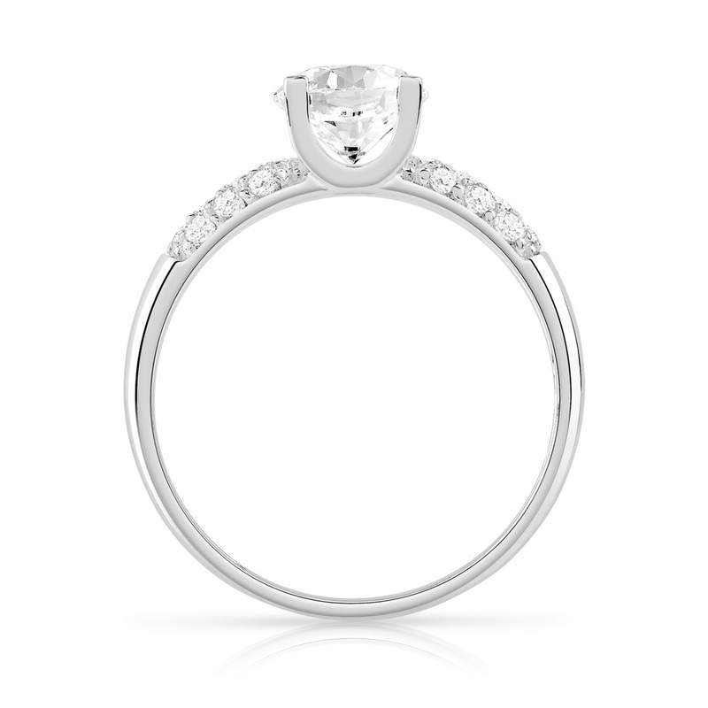 Bague or 375 blanc zirconias - vue 2