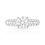 Bague or 375 blanc zirconias - vue 3