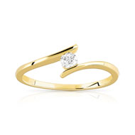 Bague or 375 jaune zirconia