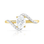 Bague or 375 2 tons zirconias ovale - vue 3