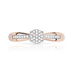 Bague or 375 rose 2 tons diamants - vue 3