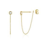 Boucles d'oreilles or 375 jaune diamant