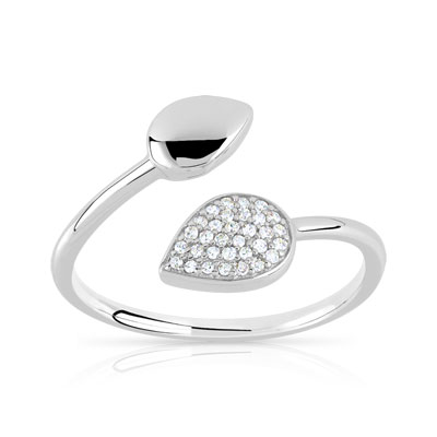 Bague or 375 blanc diamant
