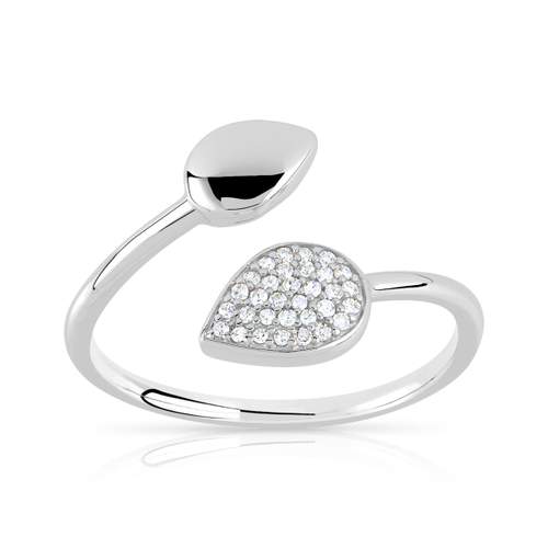 Bague or 375 blanc diamant