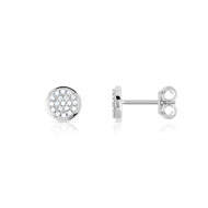Boucles d'oreilles or 375 blanc diamant