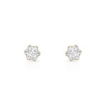 Boucles d'oreilles or 375 étoiles cristaux - vue D1