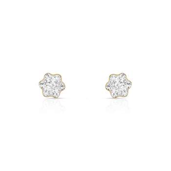 Gold earrings 375 stars crystals