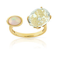 Bague or 375 pierre fine diamant