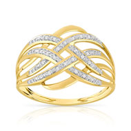 Bague or 375 2 tons diamant