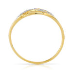 Bague or 375 2 tons entrelacée diamants - vue 2