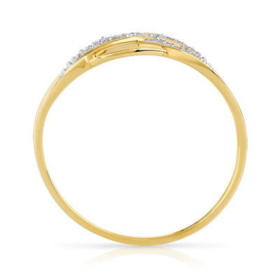 Bague or 375 2 tons diamant - vue V2