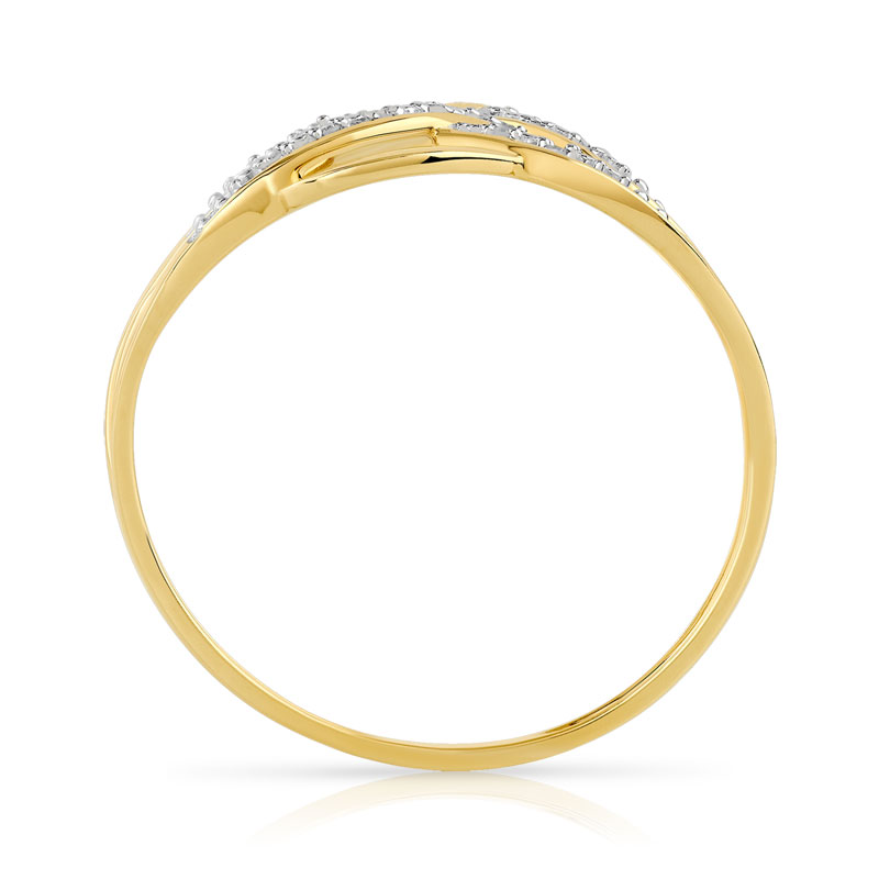 Bague or 375 2 tons diamant - vue V2