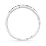 Bague or 375 blanc triple anneau diamants noirs traités et diamants blancs - vue 2