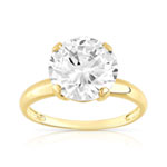 Bague or 375 jaune zirconia - vue 1