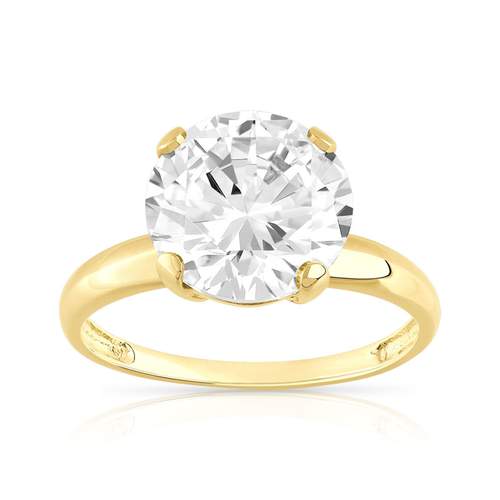 Bague or 375 jaune zirconia