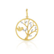 Pendentif or 375 2 tons diamant