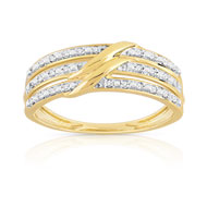 Bague or 375 2 tons diamant