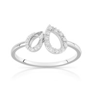 Bague or 375 blanc diamant