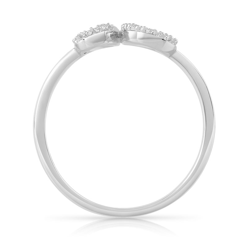 Bague or 375 blanc diamant - vue V2