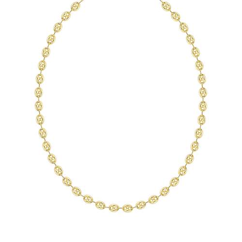 Collier or 375 jaune maille grain de café 50 cm