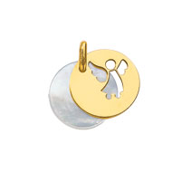 Pendentif or 375 jaune et nacre