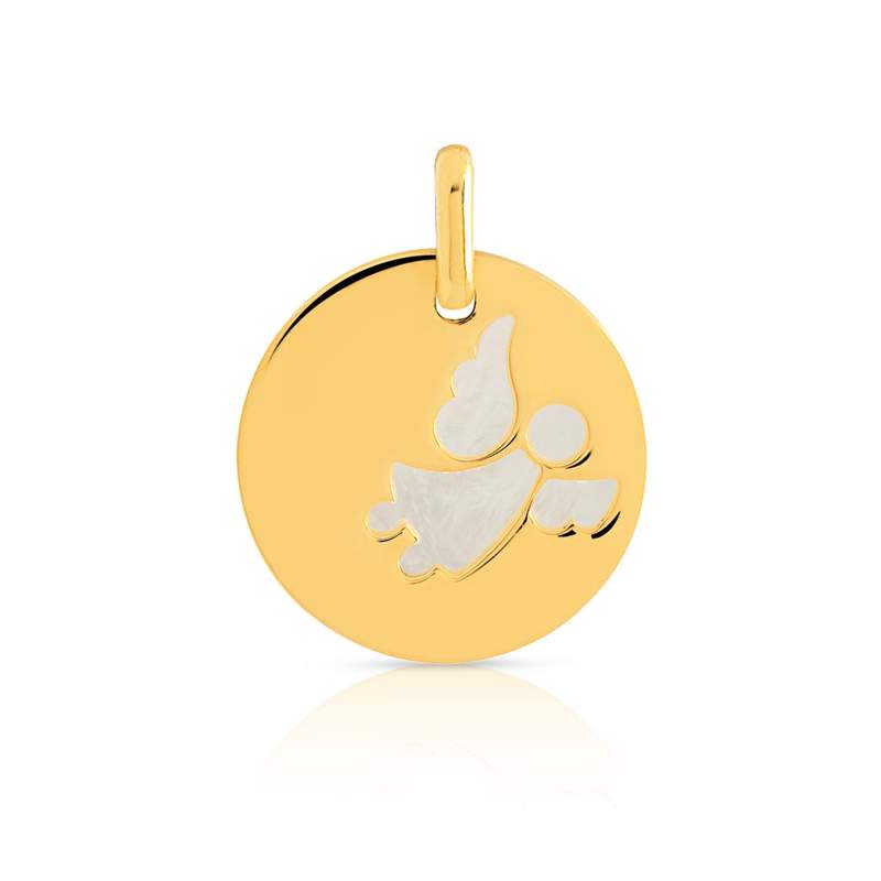 Pendentif or 375 jaune ange nacre - vue D1