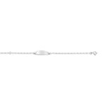 Bracelet identité or 375 blanc maille alternée personnalisable 14 cm - vue 1