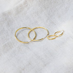 Gold hoop earrings 375 yellow 30 mm - view D3