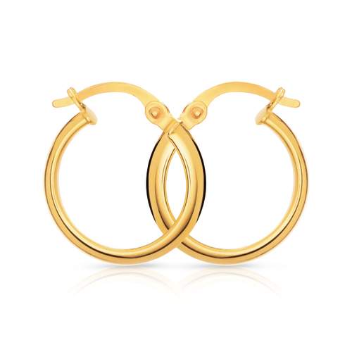 Créoles or 375 jaune 10 mm