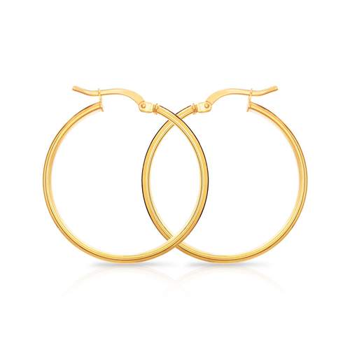 Créoles gold 375 yellow 25 mm