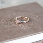 Bague or 375 rose morganite carrée et diamants - vue D3