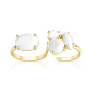 Bague or 375 jaune et céramique blanche
