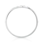 Bague or 375 blanc 'V' diamants - vue 2