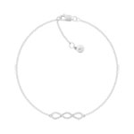 Bracelet or 375 blanc diamants 18 cm - vue 1