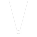 Collier or 375 blanc diamants 45 cm - vue 1
