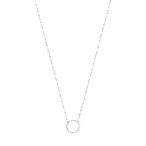 Collier or 375 blanc diamants 45 cm