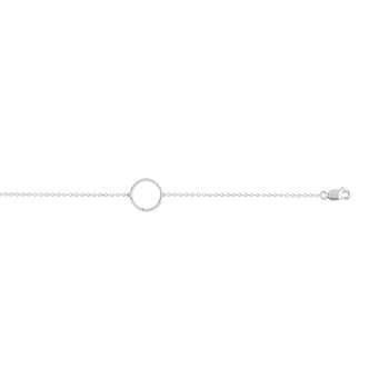Armband van 18 cm in 375 witgoud met diamanten cirkel