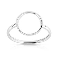 Bague or 375 blanc diamant
