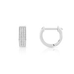 Créoles or 375 blanc diamants - vue 1