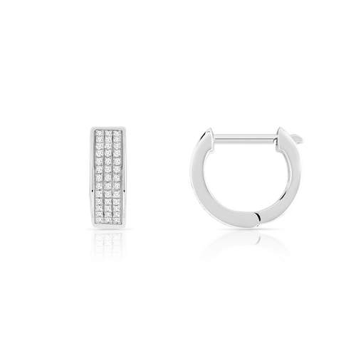Gold hoop earrings 375 white diamonds