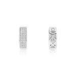 Créoles or 375 blanc diamants - vue D2