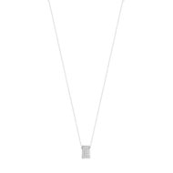 Collier or 375 blanc diamant