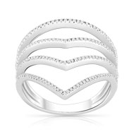 Bague or 375 blanc diamant